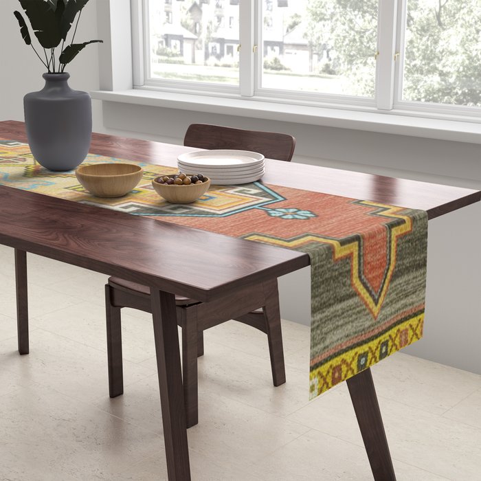Moroccan Berber Geometric Rug Pattern Table Runner Gallery Image 2
