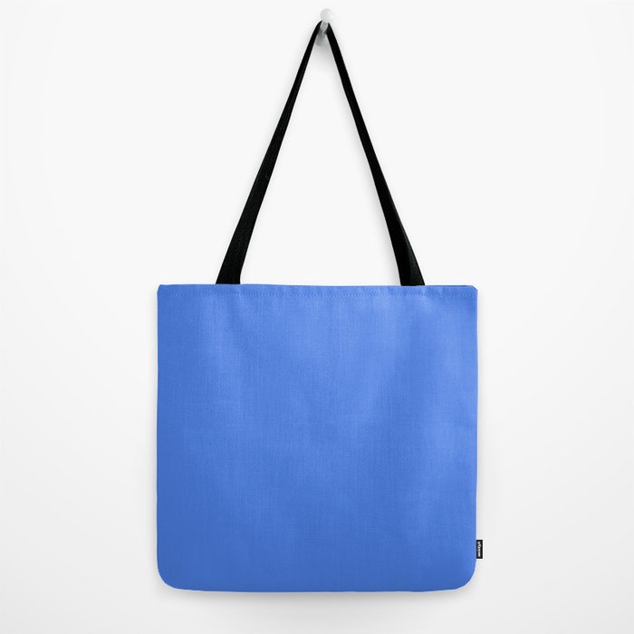 Azure Blue Solid Color Tote Bag Gallery Image 2