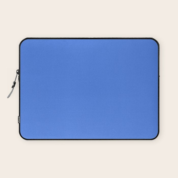 Azure Blue Solid Color Laptop Sleeve Gallery Image 1