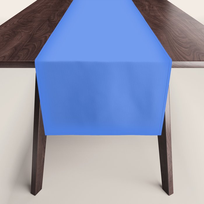 Azure Blue Solid Color Table Runner Gallery Image 1