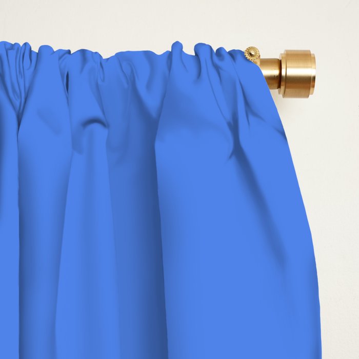 Azure Blue Solid Color Window Curtain Gallery Image 2