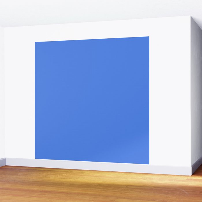 Azure Blue Solid Color Wall Mural Gallery Image 2