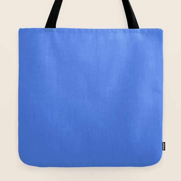 Azure Blue Solid Color Tote Bag Gallery Image 2
