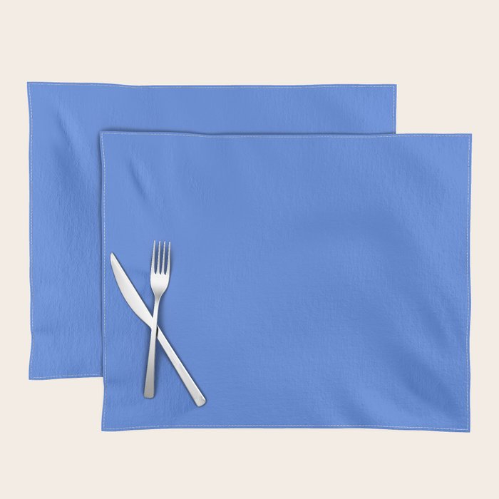 Azure Blue Solid Color Placemat Gallery Image 1