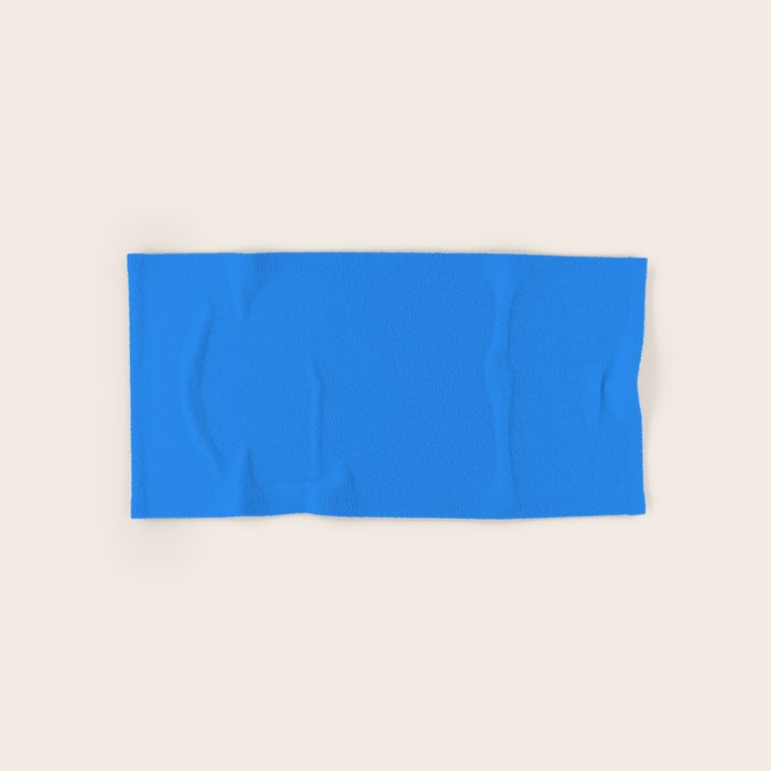 Azure Blue Solid Color Bath Towel Gallery Image 1