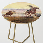âOn the Pondâ by Charles M Russell Side Table Gallery Image 2