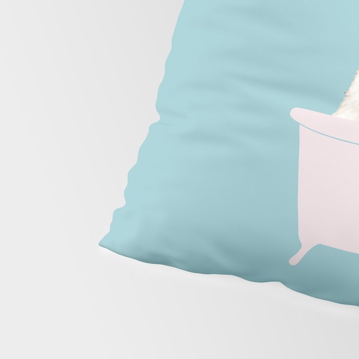 Playful Gangs in Bathtub Blue Pillow Sham Gallery Image 4