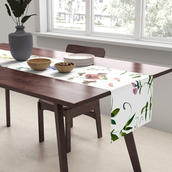 Scandinavian Midsummer Wildflowers Meadow  Table Runner Gallery Image 2
