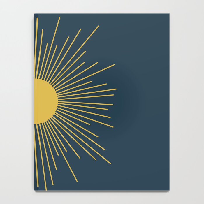 Mid-Century Modern Sunburst II in Light Mustard and Navy Blue Notebook Gallery Image 4