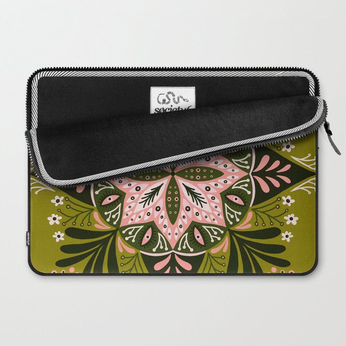 Sprouting Mandala - Sage & Pink Laptop Sleeve Gallery Image 2