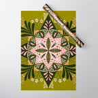 Sprouting Mandala - Sage & Pink Wrapping Paper Gallery Image 1