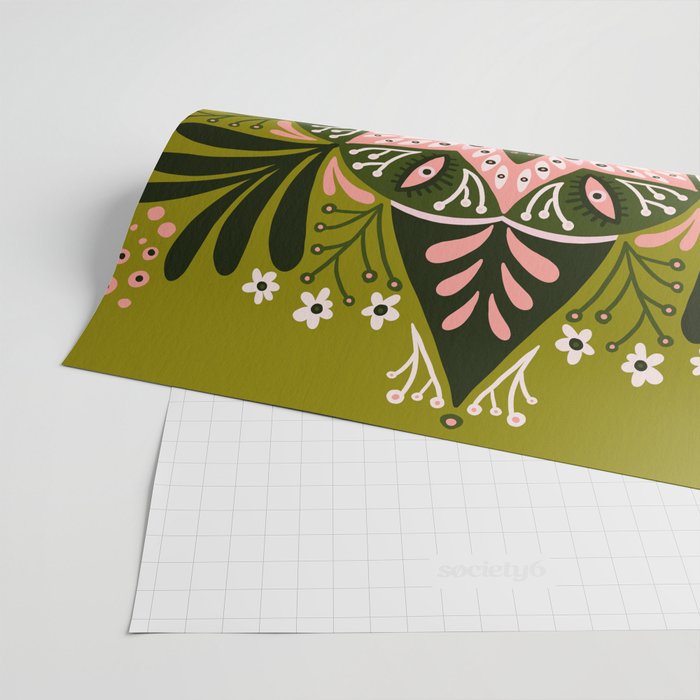 Sprouting Mandala - Sage & Pink Wrapping Paper Gallery Image 2