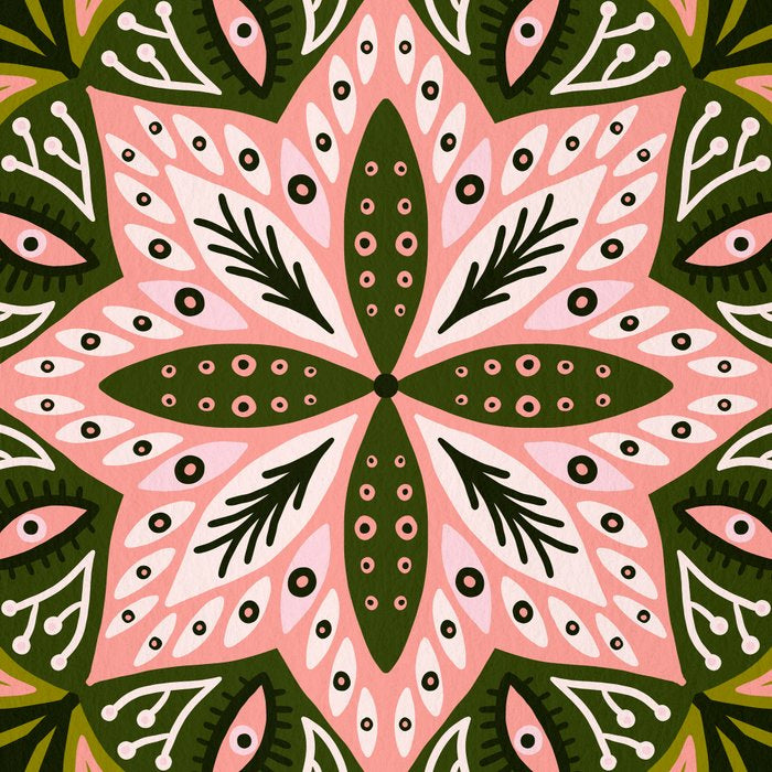 Sprouting Mandala - Sage & Pink Coffee Mug Gallery Image 2