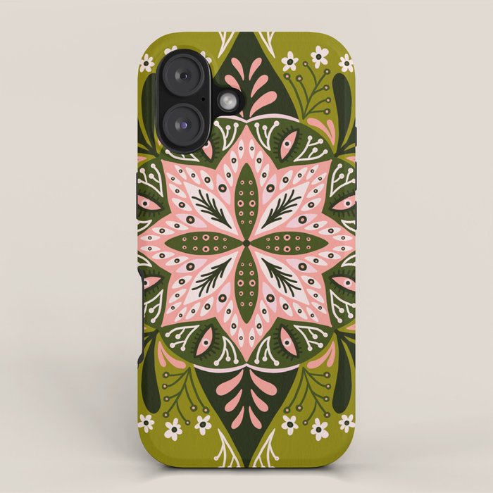 Sprouting Mandala - Sage & Pink iPhone Case Gallery Image 1