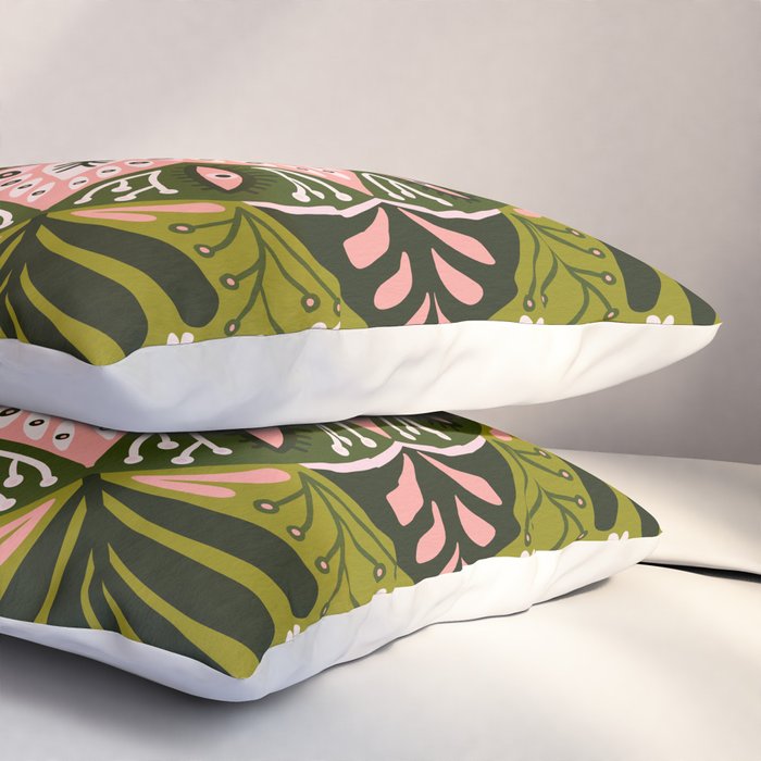 Sprouting Mandala - Sage & Pink Pillow Sham Gallery Image 3