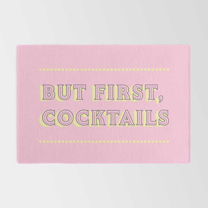 Pastel Pink Party Cocktails Rug Gallery Image 2