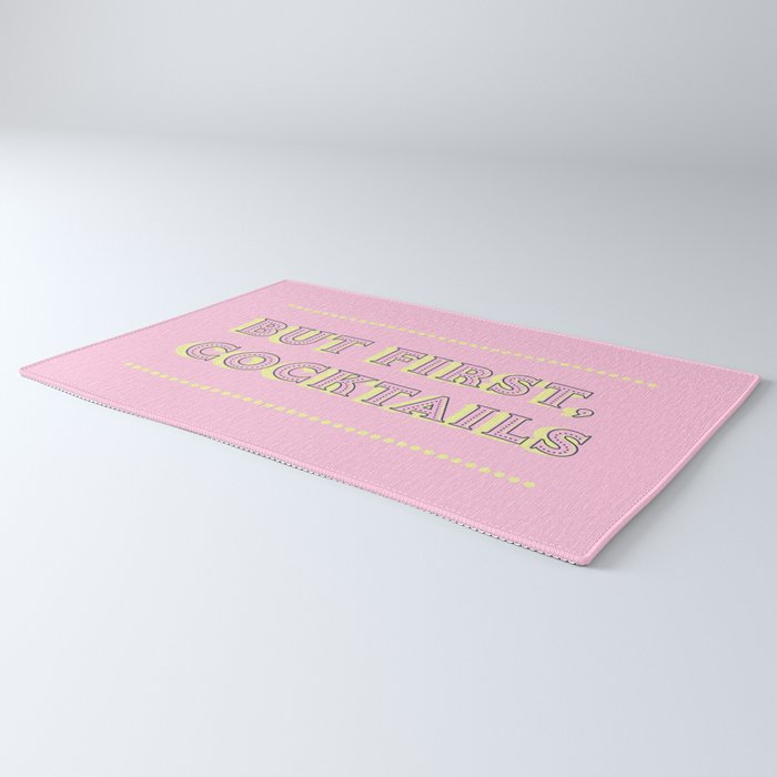 Pastel Pink Party Cocktails Rug Gallery Image 3