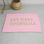 Pastel Pink Party Cocktails Rug Gallery Image 1