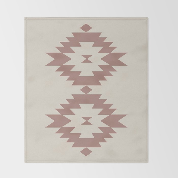 Southwestern Minimalism - Neutral Rose Beige Throw Blanket Gallery Image 2