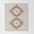 Southwestern Minimalism - Neutral Rose Beige Throw Blanket Gallery Image 2