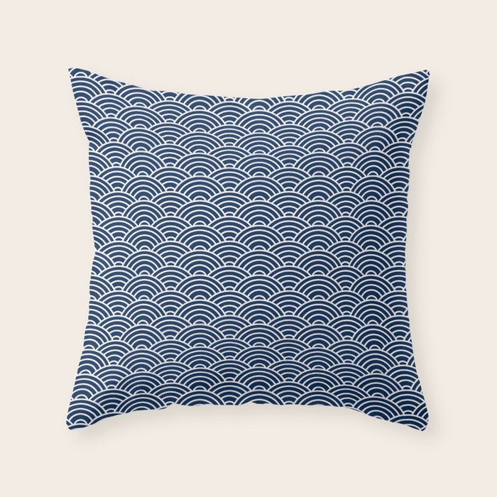 Seigaiha // Japanese Collection Throw Pillow Gallery Image 1