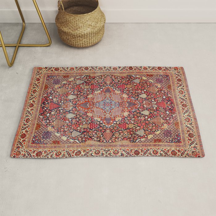 Antique Persian Kashan Dabir Rug Print Rug Gallery Image 1