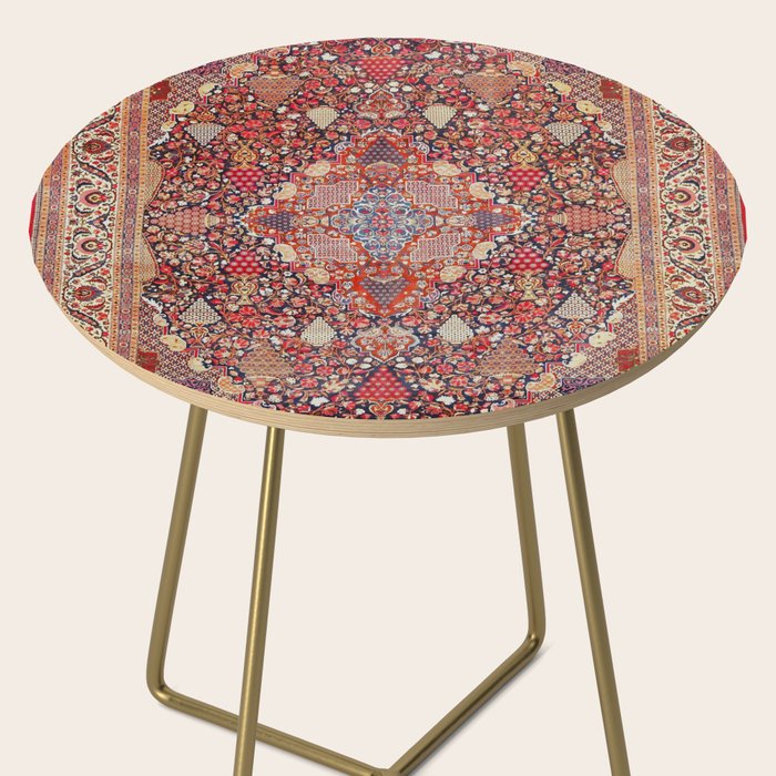 Antique Persian Kashan Dabir Rug Print Side Table Gallery Image 2