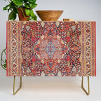 Antique Persian Kashan Dabir Rug Print Credenza Gallery Image 1