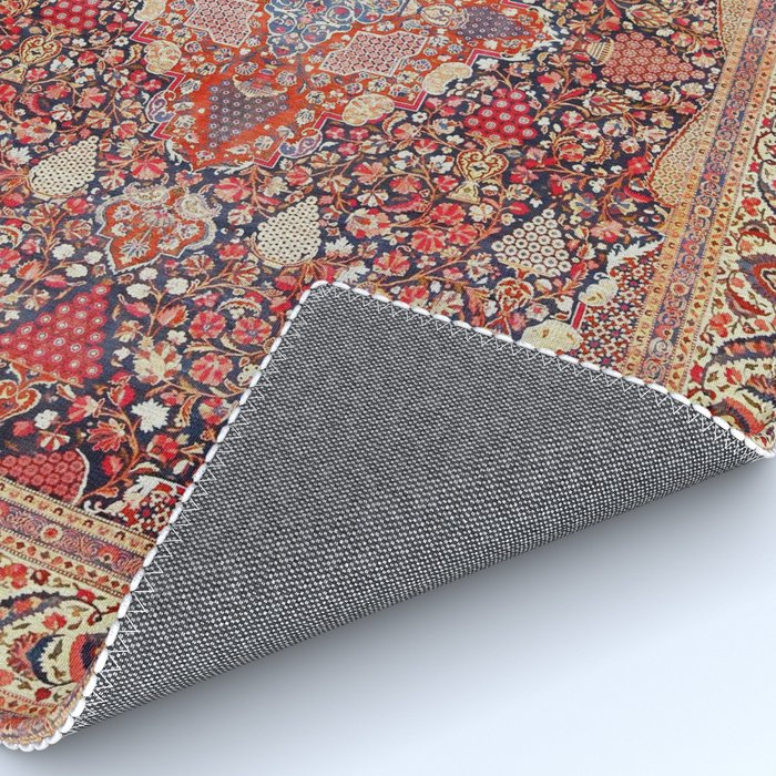 Antique Persian Kashan Dabir Rug Print Rug Gallery Image 4