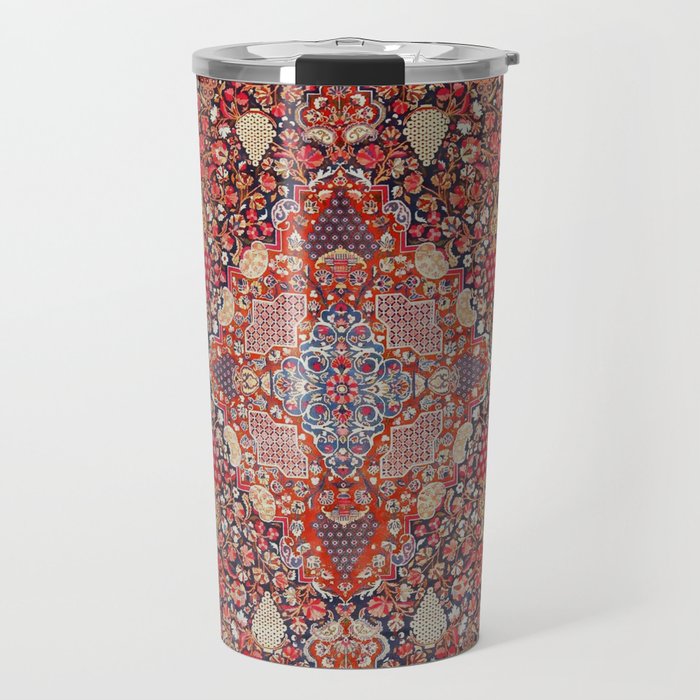 Antique Persian Kashan Dabir Rug Print Travel Mug Gallery Image 1