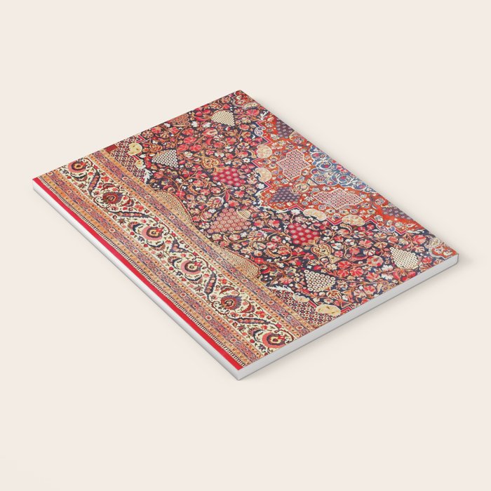 Antique Persian Kashan Dabir Rug Print Notebook Gallery Image 3