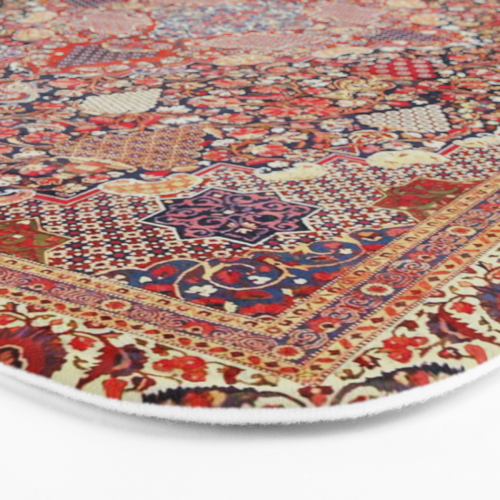 Antique Persian Kashan Dabir Rug Print Bath Mat Gallery Image 3