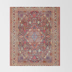 Antique Persian Kashan Dabir Rug Print Throw Blanket Gallery Image 2
