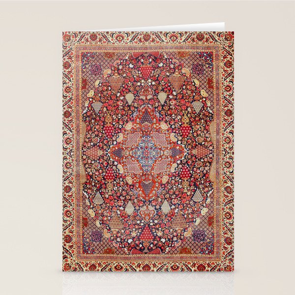 Antique Persian Kashan Dabir Rug Print Stationery Card Gallery Image 2