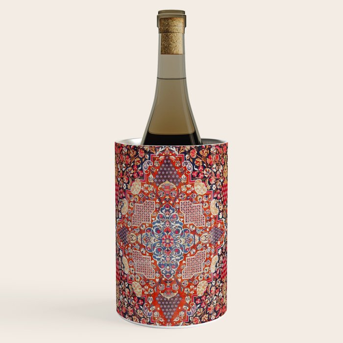 Antique Persian Kashan Dabir Rug Print Wine Chiller Gallery Image 1