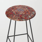 Antique Persian Kashan Dabir Rug Print Stool Gallery Image 2