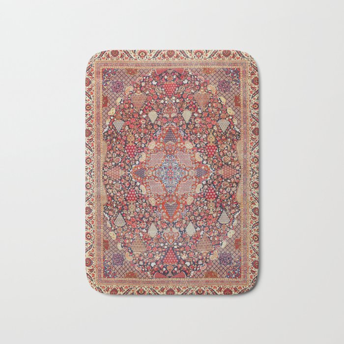 Antique Persian Kashan Dabir Rug Print Bath Mat Gallery Image 1