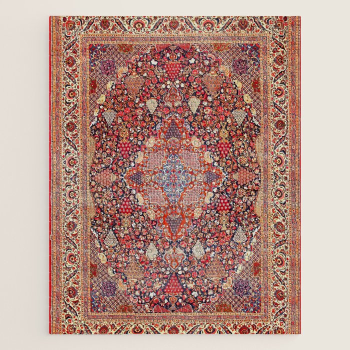 Antique Persian Kashan Dabir Rug Print Jigsaw Puzzle Gallery Image 1