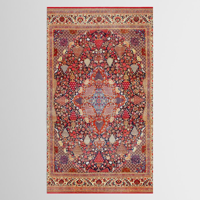 Antique Persian Kashan Dabir Rug Print Tablecloth Gallery Image 2