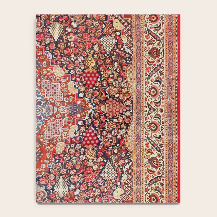 Antique Persian Kashan Dabir Rug Print Notebook Gallery Image 4