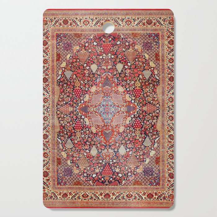Antique Persian Kashan Dabir Rug Print Cutting Board Gallery Image 1