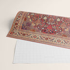 Antique Persian Kashan Dabir Rug Print Wrapping Paper Gallery Image 2