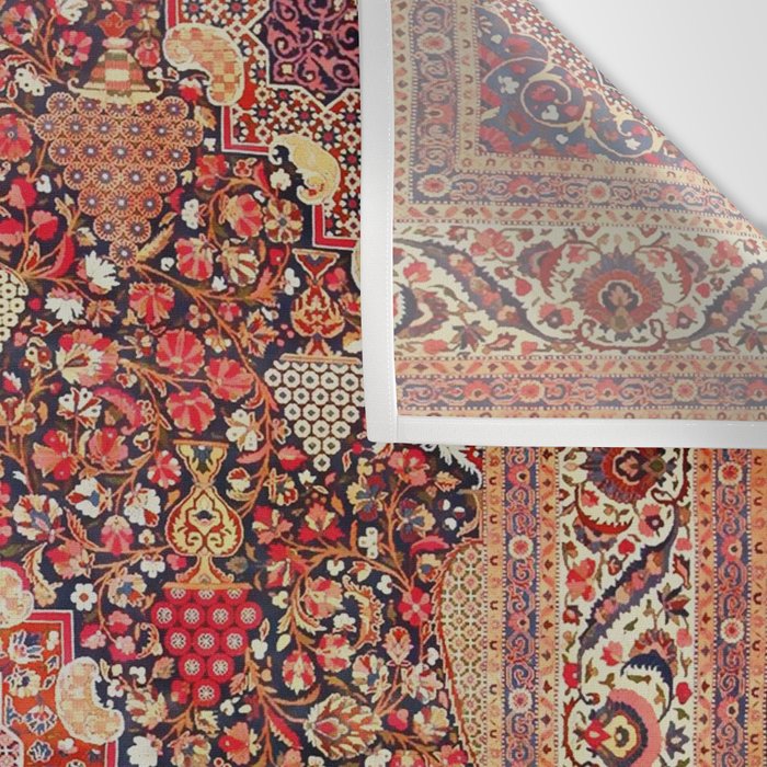 Antique Persian Kashan Dabir Rug Print Wall Tapestry Gallery Image 3