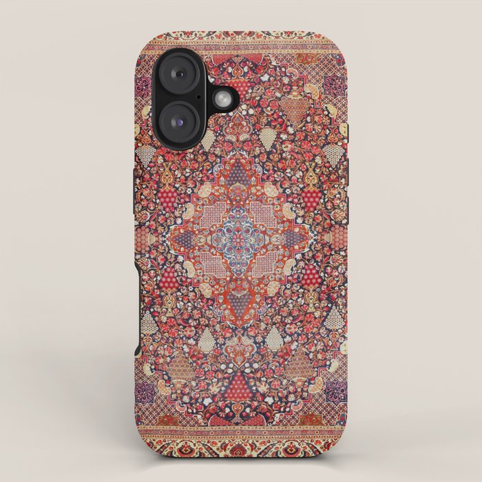 Antique Persian Kashan Dabir Rug Print iPhone Case Gallery Image 1