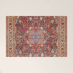 Antique Persian Kashan Dabir Rug Print Welcome Mat Gallery Image 1