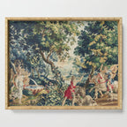 Antique 18th Century Flemish Mythological Hunting Tapestry Serving Tray Gallery Image 1