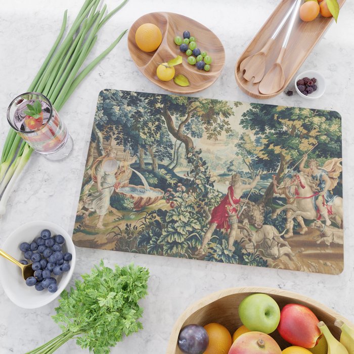Antique 18th Century Flemish Mythological Hunting Tapestry Cutting Board Gallery Image 2
