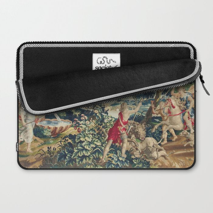 Antique 18th Century Flemish Mythological Hunting Tapestry Laptop Sleeve Gallery Image 2