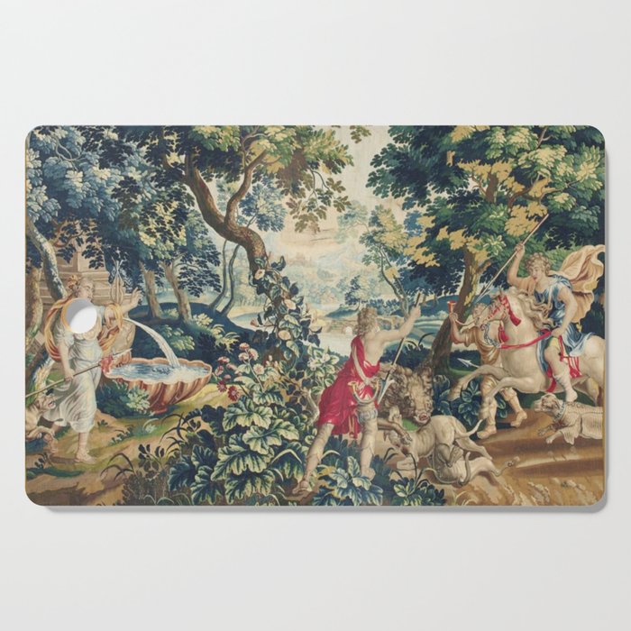 Antique 18th Century Flemish Mythological Hunting Tapestry Cutting Board Gallery Image 1