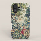 Antique 18th Century Flemish Mythological Hunting Tapestry iPhone Case Gallery Image 1
